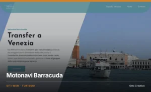 Motonavi Barracuda — sito per i transfer a Venezia, realizzato da Orto Creativo