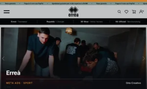 Erreà — sito del marchio di abbigliamento sportivo, campagne Meta seguite da Orto Creativo